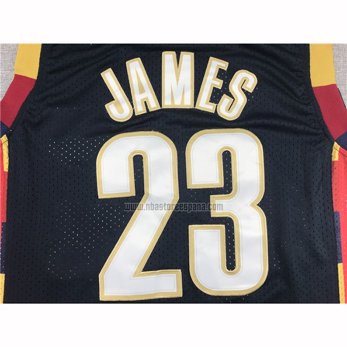 Camiseta Cleveland Cavaliers LeBron James NO 23 Mitchell & Ness 2008-09 Negro